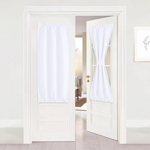 Miniatura 288 de NICETOWN Cortinas opacas unicolor con aislamiento térmico para puerta francesa, granja, oscurecimiento de habitación, puertas y ventanas de Marrón