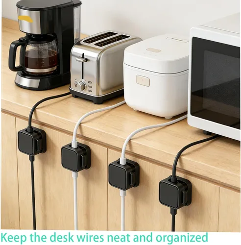 Miniatura 4 de 36 soportes magnéticos para cables organizadores de cables para mesita de noche, computadora, soporte magnético para cables de mouse, soportes black3