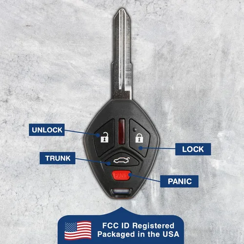Miniatura 6 de KeylessOption Funda de llave de repuesto para Mitsubishi Eclipse Galant 2007 2008 2009 2010 2011 2012, control remoto de 4 botones OUCG8D-620M-A, se