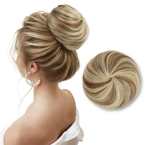 Miniatura 24 de Moño de bailarina, pieza sintética para recoger el cabello, moño de extensión de cabello Q3 de Sarla Negro azabache
