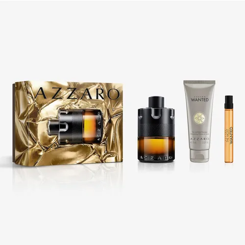 Azzaro The Most Wanted Parfum - Juego intenso de colonia para hombre (valor de $205) - Juego de 3 piezas con fragancias de tamaño completo + tamaño