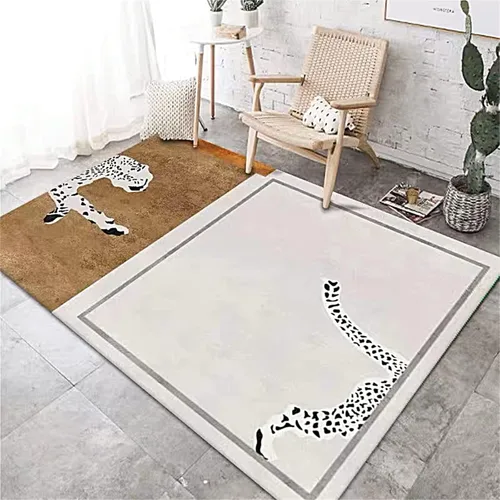 Miniatura 10 de Alfombra de área con estampado de leopardo, 3 x 5 pies, alfombra con estampado de guepardo africano majestuoso y vida silvestre, alfombra de pelo 15