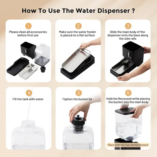 Miniatura 6 de ZOMISIA Dispensador Automático de Agua para Perros 8L con Tazón de Acero Inoxidable, Tazón de Agua de Gran Capacidad por Gravedad para Perros