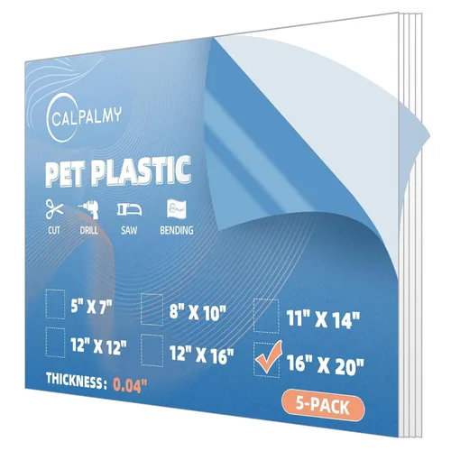 Miniatura 21 de Paquete de 10 paneles de plástico PET de 5 x 7 pulgadas / plexiglás de 0.04 pulgadas, alternativa de vidrio irrompible, ligera y asequible. Uso
