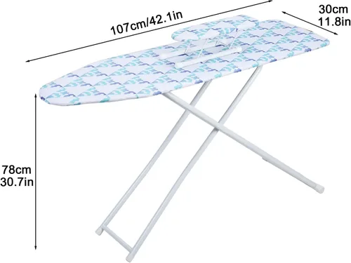 Miniatura 7 de Tabla de planchar plegable de 42 pulgadas, tabla de planchar de mesa de altura ajustable con cubierta resistente al calor y pies antideslizantes