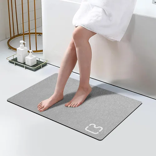 Miniatura 22 de RUERYA Tierra de Diatomeas Alfombras de Baño 23.6 x 15.7 pulgadas, Secado Rápido Súper Absorbente Base de Goma Antideslizante Alfombra de Baño