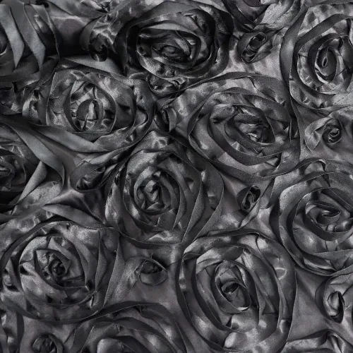 Efavormart Wonderland Rosette - Caminos de mesa prémium para bodas, fiestas, banquetes, decoración, ajuste rectangular y mesa redonda, color negro