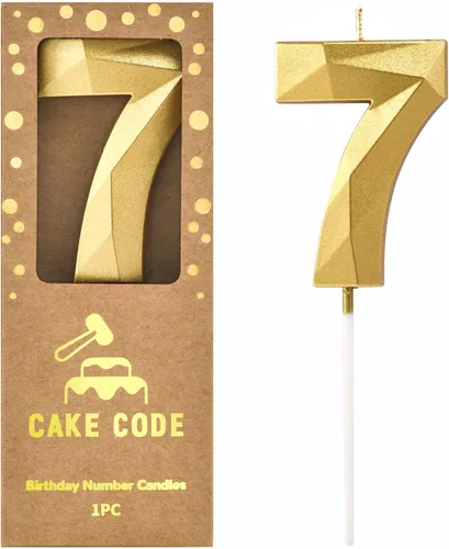 Miniatura 19 de Velas de 7 cm de Oro Cristal Número 17 para Pastel de Cumpleaños, Velas de Oro y Número para Celebración de Fiesta