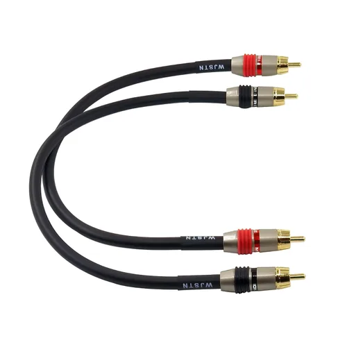 Miniatura 2 de WJSTN Cable de audio RCA a RCA, cable de subwoofer, cable de audio coaxial digital RCA macho a RCA macho, cable blindado doble, color negro, paquete