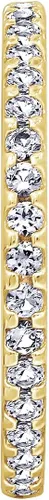 Miniatura 30 de Amazon Essentials Anillo de plata de ley chapada en platino o oro con circonita cúbica redonda de elementos infinitos