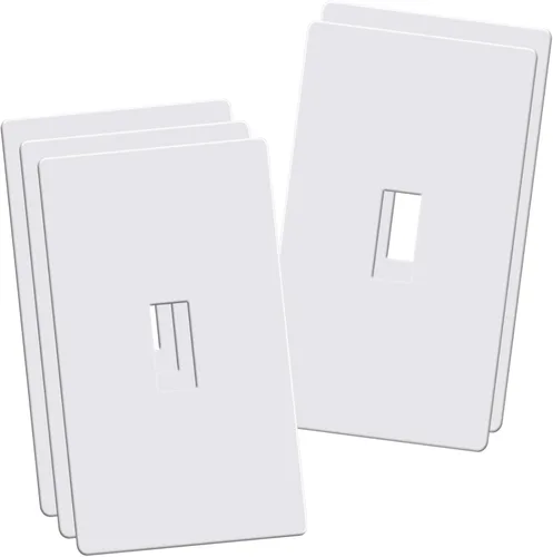 Placas de pared para interruptor de palanca sin tornillos, cubiertas de toma de corriente seguras para niños de 1 banda, tamaño estándar 2.92" x