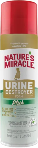 Nature's Miracle Destructor de orina Plus para gatos, fórmula enzimática para manchas graves de orina de gatos, 17.5 onzas