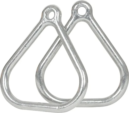 Swing Set Stuff Inc. Anillos de trapecio de triángulo de aluminio con etiqueta engomada del logotipo de