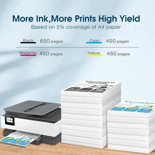 Miniatura 5 de JANMORE Paquete combinado de cartuchos de tinta de repuesto 63 XL de alto rendimiento compatible con HP 63XL Envy 4520 4512 4516; Officejet 3830