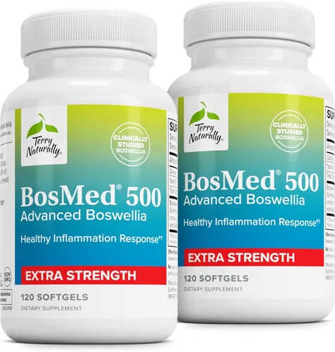 Terry Naturally BosMed 500 Extra Strength - Suplemento de extracto de Boswellia Serrata - Suplemento para un apoyo pulmonar saludable - Fórmula de