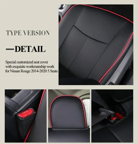 Miniatura 5 de Rogue x-trail - Fundas de asiento de coche compatibles con Nissan Rouge Regular 5 plazas 2014-2022 (negro)