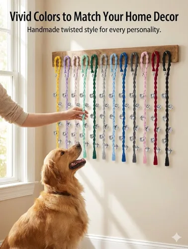 Miniatura 3 de Campanas de Perro para Salir al Aire Libre y Entrenamiento de Orinal para Cachorros, Campana de Puerta de Perro Ajustable para Ir al Baño, Hecho a