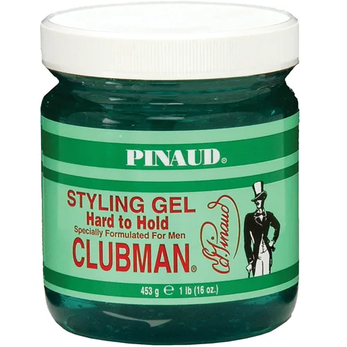 Clubman Pinaud Gel para peinar el cabello, gel para el cabello difícil de sostener y de alto brillo para hombres, fórmula sin alcohol, aseo