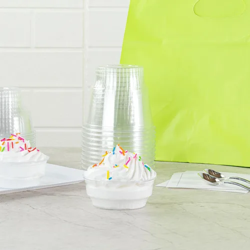 Miniatura 8 de Restaurantware -RW Base 3.5 oz - Vasos de helado de 3.5 onzas, 50 tazas de parfait desechables - Taza de postre de plástico transparente, elegante