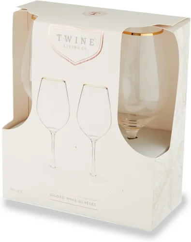 Miniatura 8 de Twine Copas de vino de tallo dorado, elegantes vasos con borde dorado para vinos tintos y blancos, inauguración de la casa, aniversario, regalos