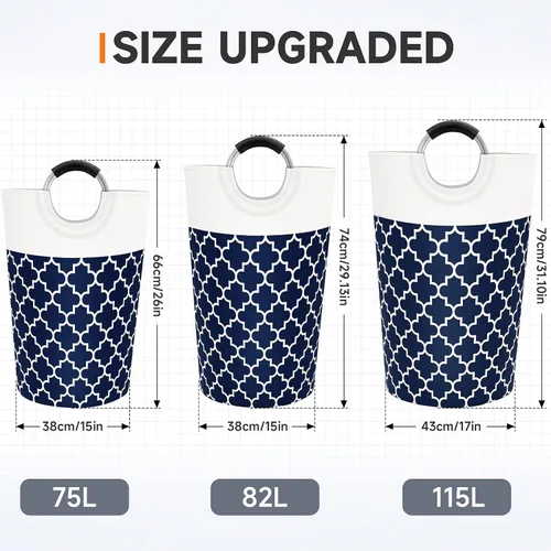 Miniatura 2 de Fabspace - Cesta grande de lavandería con bolsa de lavandería plegable, cesta de lavado, bolsa de ropa plegable, alta con asas, resistente al agua