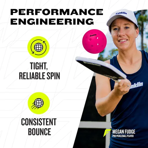 Miniatura 3 de Franklin Sports X-40 pelotas de Pickleball al aire libre - Bola oficial del Pickleball de EE. UU., APP Tour + US Open - Tamaño reglamentario Rosa