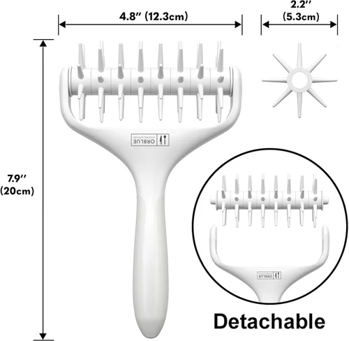 Miniatura 3 de Orblue Soporte para masa de pizza, rodillo para masa con espinas, herramienta de acoplamiento de pizza para cocina doméstica y comercial - Gris