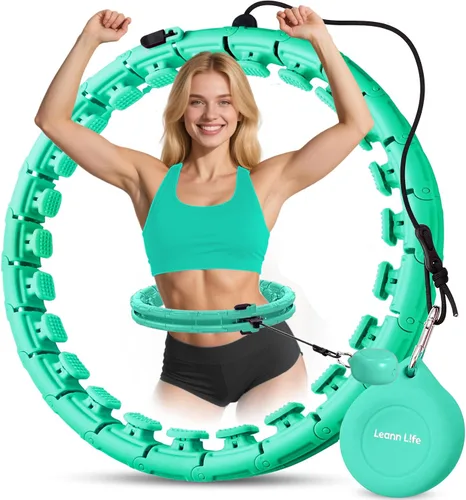 Miniatura 14 de Leann L!fe U1-30 Knots Waist 61”, Magnetic Lock Smart Weighted Hula Hoop for Adults Weight Loss, Infinity Hoop Plus Size, Children Adult Home
