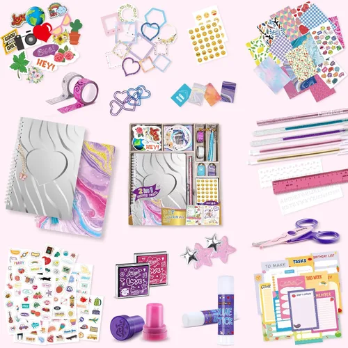 Miniatura 2 de PERRYHOME Juego de diario DIY de 2 paquetes para niñas - Juego de diario de más de 200 piezas para niñas preadolescentes y adolescentes, kits
