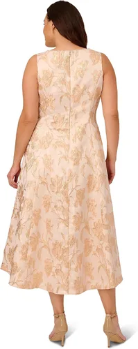 Miniatura 2 de Adrianna Papell Vestido Jacquard Metálico Perla Mujer