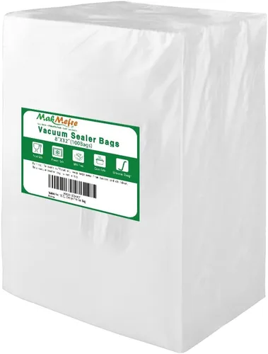 MakMeFre Bolsas selladoras al vacío para congelador de 8 x 12 pulgadas de tamaño de 100 cuartos de galón para alimentos, sin BPA, grado comercial