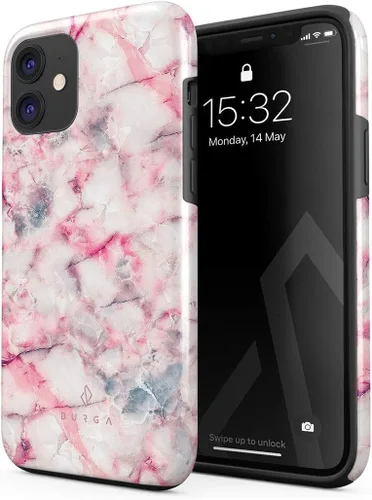 Miniatura 39 de BURGA - Funda compatible con iPhone 12, apta para carga inalámbrica, carcasa rígida híbrida de 2 capas + funda de silicona, resistente, ajuste