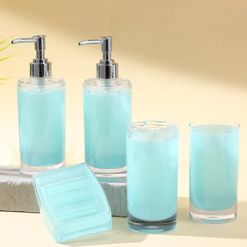 Miniatura 11 de Accesorios de baño verdes 5 piezas con bote de basura (negro, 5 imágenes)