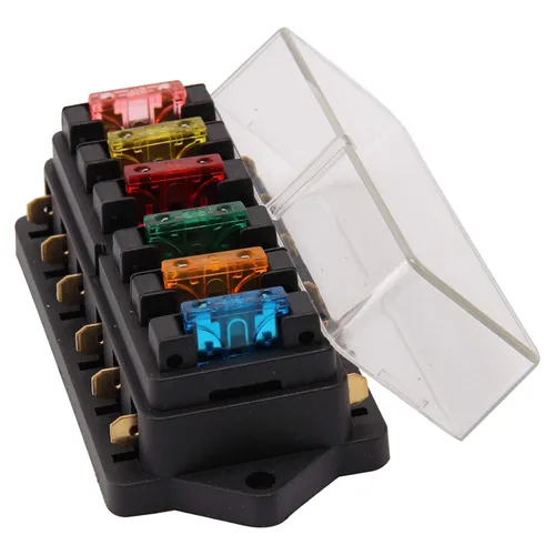 MASO Caja de fusibles de coche 6 vías hoja de fusibles bloque titular 12 V 24 V coche camión circuito marino estándar ATC