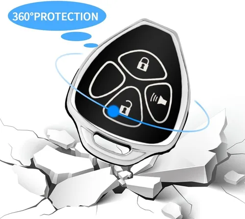 Miniatura 5 de QBUC Funda para llavero Toyota con llavero, funda para llave de automóvil para Toyota 4Runner Corolla Matrix RAV4 Venza Yaris 2006-2018, Scion iQ tC