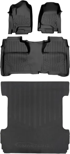 Miniatura 22 de SMARTLINER Juego de tapetes de piso de recubrimiento, de 2 filas, para Chevrolet Silverado 1500 2007-2013