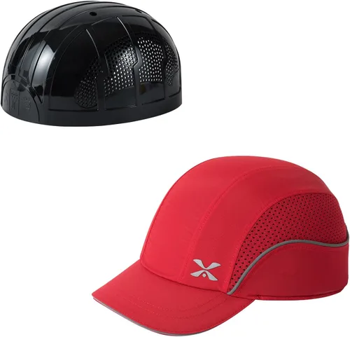 Miniatura 18 de TIHEEN Gorra de seguridad unisex, estilo gorra de béisbol con rayas reflectantes, ligera y transpirable, gorra de protección para la cabeza