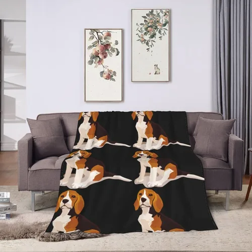 Miniatura 6 de Beagle - Manta temática de 50 x 60 pulgadas, ligera y compacta para plegarse fácilmente, no hace bolitas, resistente a las arrugas y a prueba