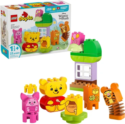 LEGO DUPLO Disney Juego de Construcción de la Fiesta de Cumpleaños de Winnie The Pooh – Juguete para bebés de 18 meses en adelante – Juguetes