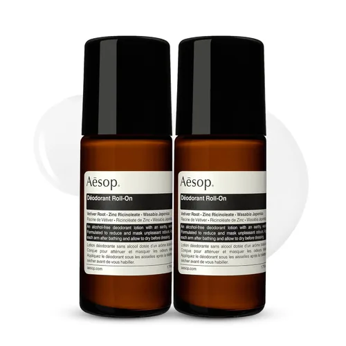 Miniatura 9 de Aesop Desodorante enrollable sin aluminio para mujeres y hombres, vetiver, zinc y árbol de té para reducir el olor y las bacterias, fórmula sin