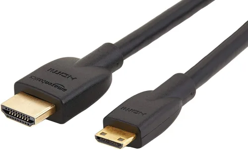 Amazon Basics Cable Mini HDMI (Fuente) a HDMI (Pantalla) de Alta Velocidad, 1.8 m, Negro