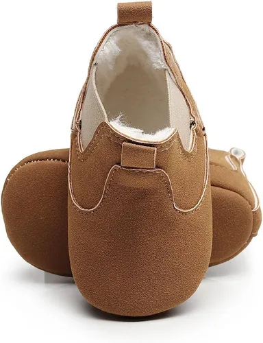 Miniatura 5 de HONGTEYA Botines de bebé para niños pequeños, zapatos de invierno cálidos, botas para recién nacidos, botas de suela suave, antideslizantes, zapatos