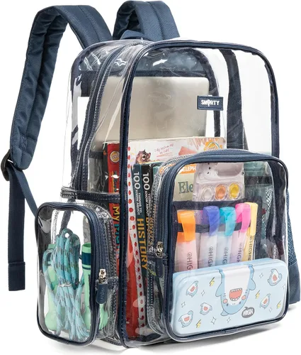 Miniatura 7 de J.CARP Mochila Transparente Resistente de Alta Capacidad, Bolsa Duradera y Transparente