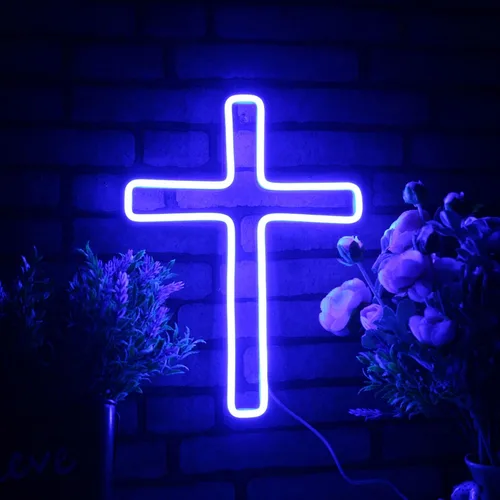 Miniatura 9 de ADVPRO Cruz Jesús Decoración Para El Hogar Flex Silicona LED Neon Sign - Azul - st16s33-fnu0059-b