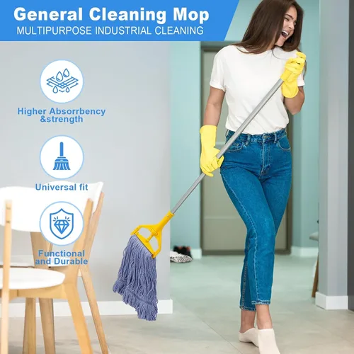 Miniatura 3 de General Cleaning Mop - Repuesto comercial resistente, cabezal de trapeador de alta resistencia, repuesto comercial, repuesto de cabezal de hilo