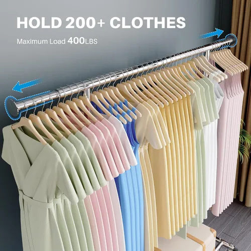 Miniatura 2 de HOKEEPER Perchero para ropa, percheros enrollables para colgar ropa, perchero portátil con ruedas bloqueables, perchero de ropa resistente de uso