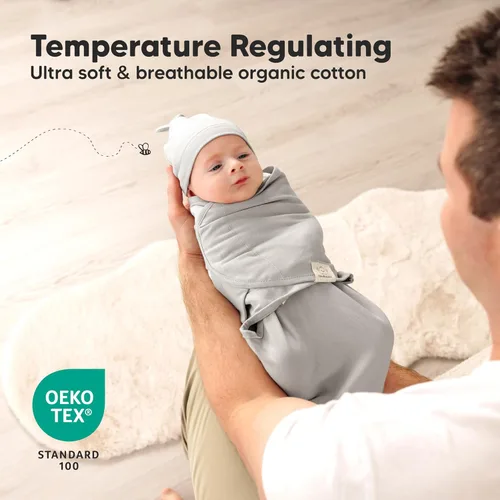 Miniatura 4 de KeaBabies Paquete de 3 mantas envolventes para recién nacidos, niñas, niños con gorros - Sacos de dormir suaves y orgánicos para bebés, juego