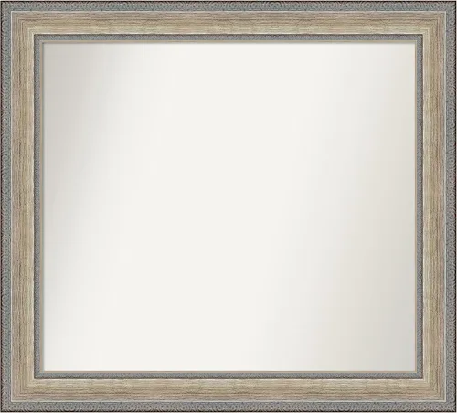 Miniatura 36 de Amanti Art Espejo de baño plateado para sobre fregadero, 28 x 47 pulgadas, espejo rectangular de plata imperial, marco de madera tradicional de gran