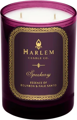 HARLEM CANDLE CO. Speakeasy - Vela de soja perfumada de lujo, 11 onzas - 80 horas de combustión | Palo Santo, cardamomo, incienso, bourbon, tabaco y