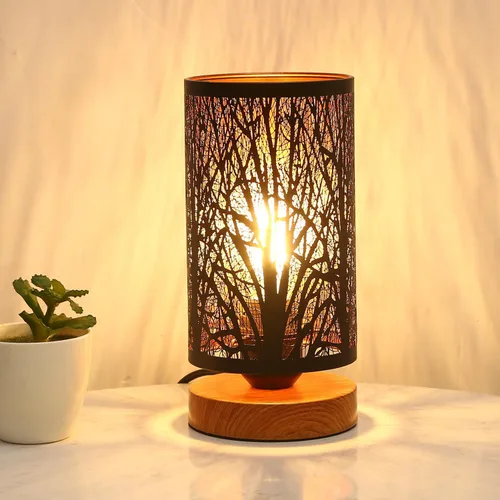 Lámpara de mesa rústica negra para dormitorio, pequeña, de granja, regulable, lámparas de mesita para mesa de noche, lámpara de pie industrial con